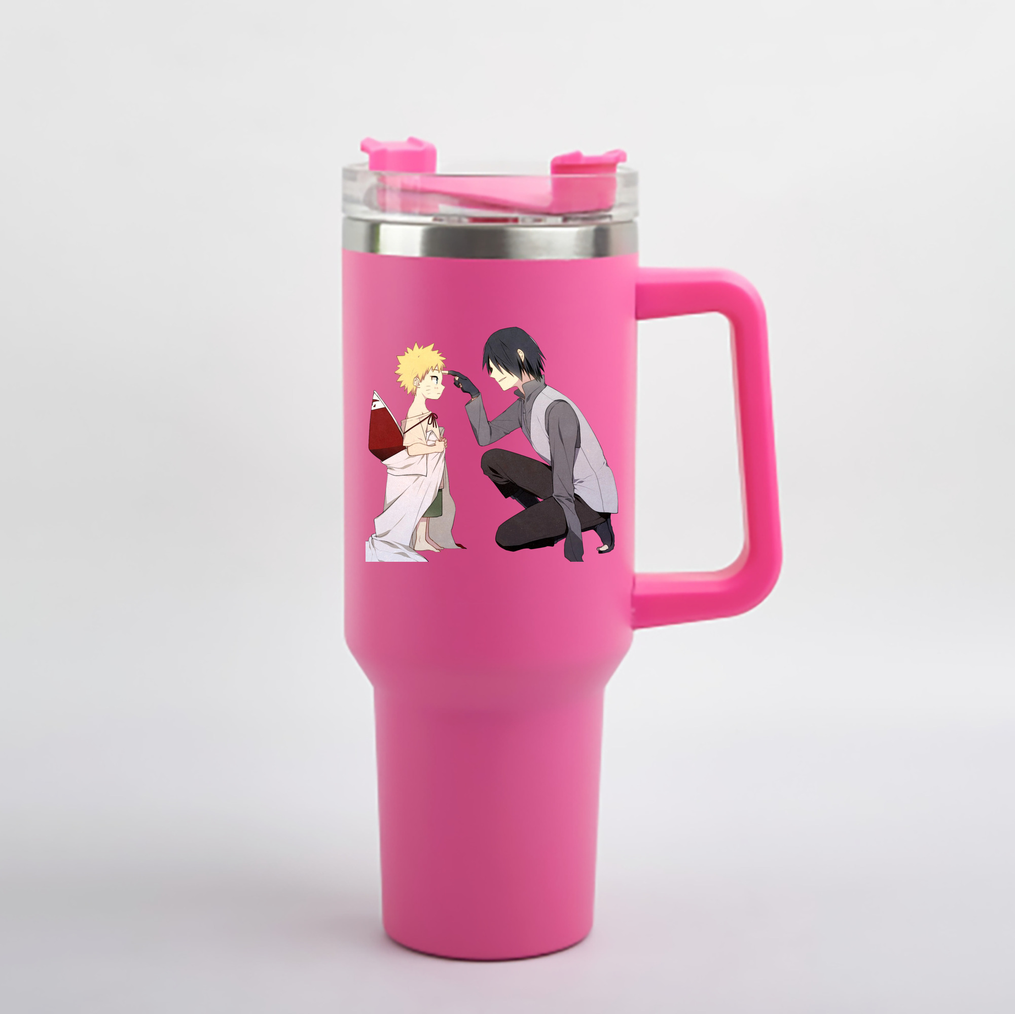 （画像用） NARUTO -ナルト- うちは サスケ Uchiha Sasuke 1200mL車用タンブラー - クリスタルステッカー（プラスチックストロー付き）